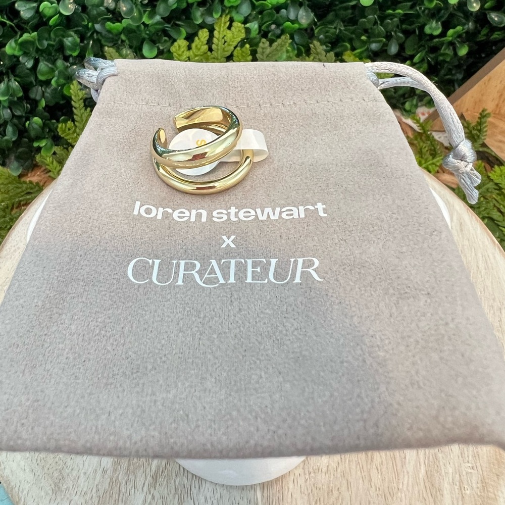 Loren Stewart x Curateur Deux Open Band Ring Sz. 7 | New with Bag | Gold Plated